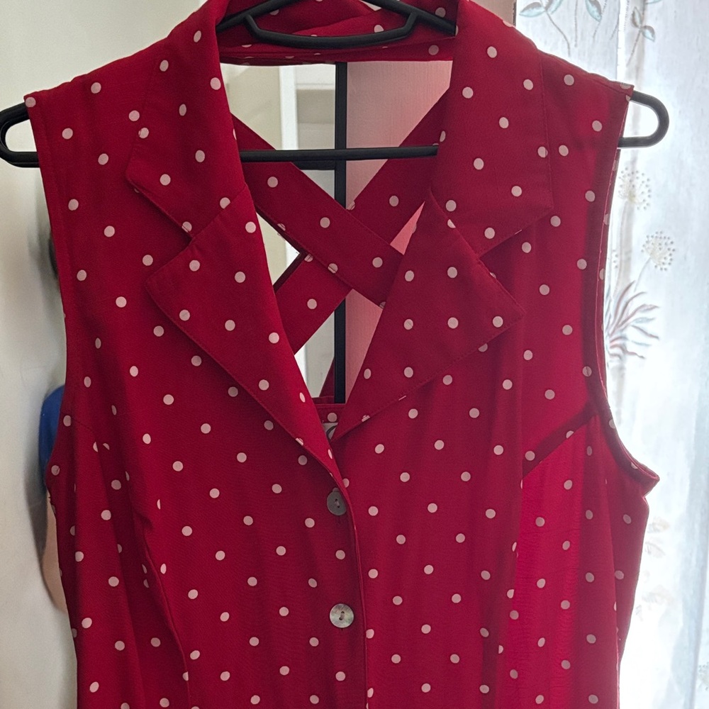 Vintage Dressbarn Red & White Polka Dot Dress